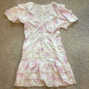 Pink and white dress